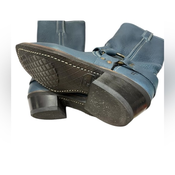 FRYE Rare Harness Teal Blue Boots Biker Motorcycle Moto Size 5.5 - Picture 9 of 12